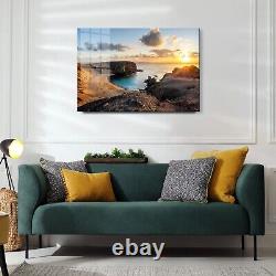 GLASS WALL ART POSTER CANVAS HD Digital VIVID SUNSET PAPAGAYO BEACH LANZAROTE