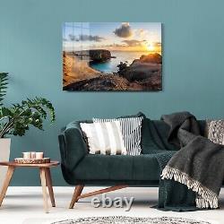 GLASS WALL ART POSTER CANVAS HD Digital VIVID SUNSET PAPAGAYO BEACH LANZAROTE