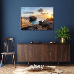 GLASS WALL ART POSTER CANVAS HD Digital VIVID SUNSET PAPAGAYO BEACH LANZAROTE