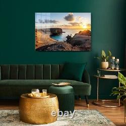 GLASS WALL ART POSTER CANVAS HD Digital VIVID SUNSET PAPAGAYO BEACH LANZAROTE