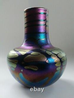 GORGEOUS Iridescent ART VASE Hand Blown by Jim Norton Canadian Glass Artist