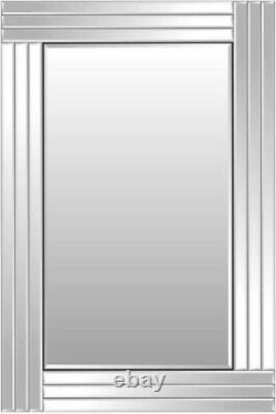 Gabriella All Glass Venetian Art Deco Rectangle Bevelled Wall Mirror 90cm x 60cm