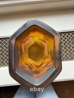 Galle Style Cameo Vase Yellow Gold Vintage Floral Pattern