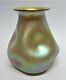 Genuine Loetz Gold Vase Silberibis Decor C. 1900 Antique Art Glass