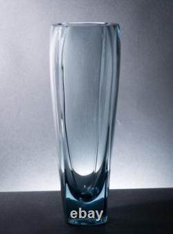 Geoffrey Baxter for Whitefriars Arctic Blue Art Glass Vase Early 1960s