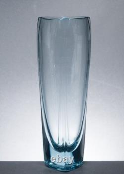 Geoffrey Baxter for Whitefriars Arctic Blue Art Glass Vase Early 1960s