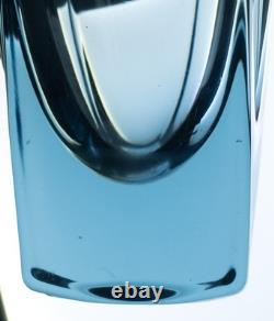 Geoffrey Baxter for Whitefriars Arctic Blue Art Glass Vase Early 1960s