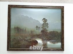 Gerald Coulson Oil Print Riverside Scene Deer & Woodland Glass Framed W54 x 44cm