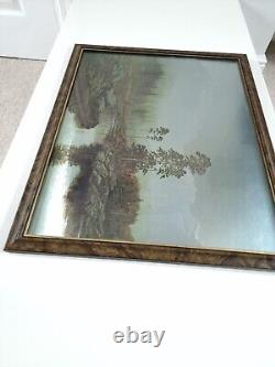 Gerald Coulson Oil Print Riverside Scene Deer & Woodland Glass Framed W54 x 44cm