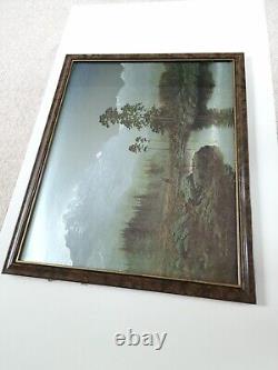 Gerald Coulson Oil Print Riverside Scene Deer & Woodland Glass Framed W54 x 44cm