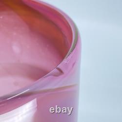 Gerry Reilly Art Glass Vase Handblown Pink Tone Swirl Melting Pot Glass WA Signd