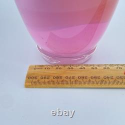 Gerry Reilly Art Glass Vase Handblown Pink Tone Swirl Melting Pot Glass WA Signd