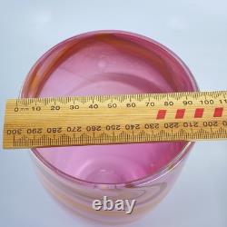 Gerry Reilly Art Glass Vase Handblown Pink Tone Swirl Melting Pot Glass WA Signd