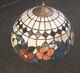 Giant Vintage Art Deco Ceiling Light With Fittings Tiffeny Style Glass 50cm