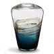 Gift Craft Blue & Coffee Crackle Glass Vase Large