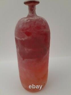 Gino Cenedese Scavo Art Glass Vase/Bottle Lava 9 Signed Gino Cenedese 1984
