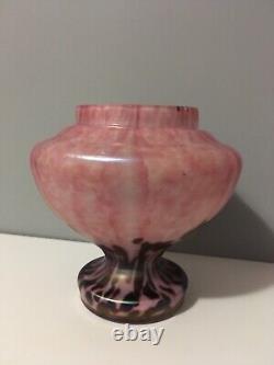 Glass Cameo Vase Art Pink