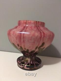 Glass Cameo Vase Art Pink