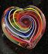 Glass Eye Studio Hand Blown Hearts Of Fire Bohemian Glass Paperweight Mint Tag