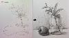 Glass Flower Vase With Apple Still Life Drawing To Shading Step By Step
