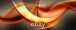 Glass Picture Toughened Wall Art Unique Modern Abstract Orange Waves Any Size