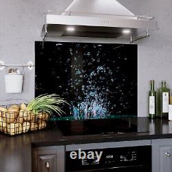 Glass Splashback Kitchen Cooker Panel ANY SIZE Abstract Art Water Bubbles Splash