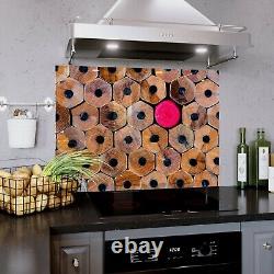 Glass Splashback Kitchen Cooker Panel ANY SIZE Pencil Art Photo Wood Wall 0777