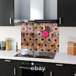 Glass Splashback Kitchen Cooker Panel ANY SIZE Pencil Art Photo Wood Wall 0777