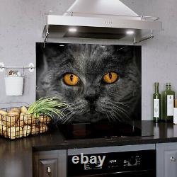 Glass Splashback Kitchen Tile Cooker Panel ANY SIZE Cat Animal Photo Art 1103