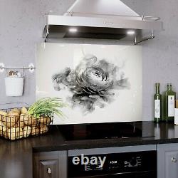 Glass Splashback Kitchen Tile Cooker Wall Panel ANY SIZE Art Graphic Flower