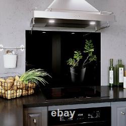 Glass Splashback Kitchen Tiles Cooker Wall ANY SIZE Jade Plant Pot Photo 1250