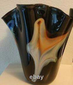 Glass Vase 10.5 Tall Decorative Art Glass