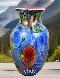 Glass vase flower vase table vase glass art Murano style decoration flowers artificial vase