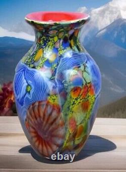 Glass vase flower vase table vase glass art Murano style decoration flowers artificial vase