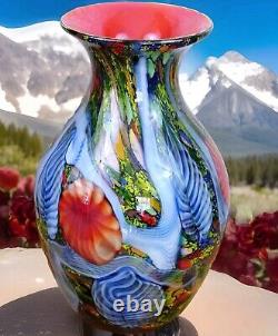 Glass vase flower vase table vase glass art Murano style decoration flowers artificial vase