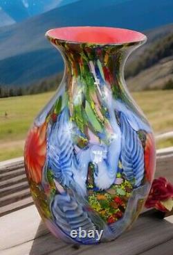 Glass vase flower vase table vase glass art Murano style decoration flowers artificial vase