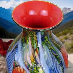 Glass vase flower vase table vase glass art Murano style decoration flowers artificial vase