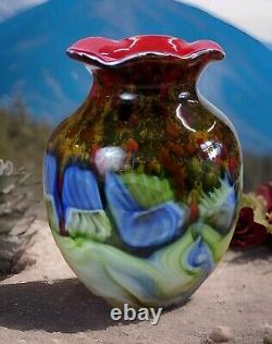 Glass vase flower vase table vase glass art Murano style decoration flowers artificial vase