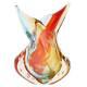 Glassofvenice Murano Art Glass Sommerso Leaves Vase Venetian Sunrise