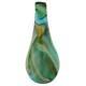 Glassofvenice Murano Art Glass Vase Green Brown Blue
