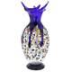 Glassofvenice Murano Glass Millefiori Art Glass Spiky Amphora Vase Blue