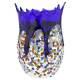 Glassofvenice Murano Glass Millefiori Art Glass Spiky Vase Blue