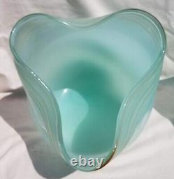 Global Views 3 Opalescent Sea Green Art Glass Hand Blown Candle Flower Vases