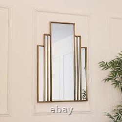 Gold Fan Art Deco Wall Mirror 90cm x 59cm statement vintage retro sectioned