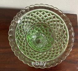 Gorgeous Large Vintage Art Deco Depression Green Glass Vase