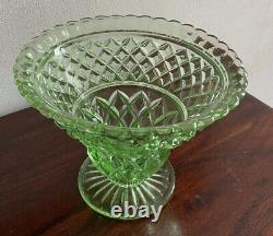 Gorgeous Large Vintage Art Deco Depression Green Glass Vase