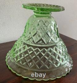 Gorgeous Large Vintage Art Deco Depression Green Glass Vase