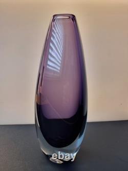 Gunnar Nylund Strombergshyttan B894 Purple Sommerso Glass Vase 26cm Signed