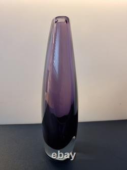 Gunnar Nylund Strombergshyttan B894 Purple Sommerso Glass Vase 26cm Signed