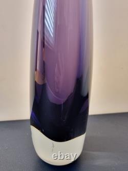 Gunnar Nylund Strombergshyttan B894 Purple Sommerso Glass Vase 26cm Signed